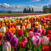 Tulpenfeld und Himmel, Generative KI