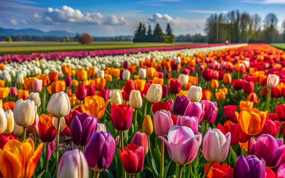 Tulpenfeld und Himmel, Generative KI - © Panoy - stock.adobe.com