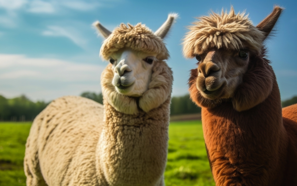 zwei Alpakas auf dem Feld - © Juho - stock.adobe.com