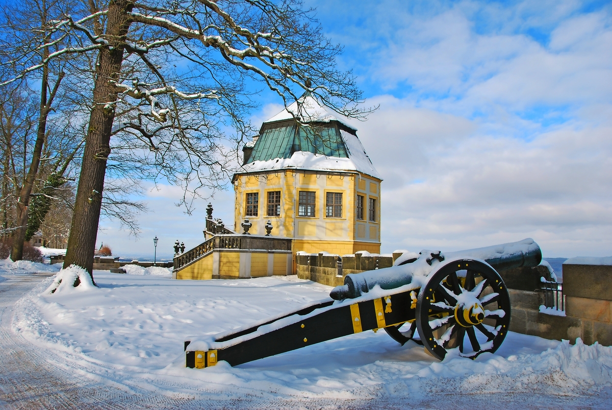 winterliche Festung Königstein im Elbsandsteingebirge, Deutschland - © Festung Königstein GmbH