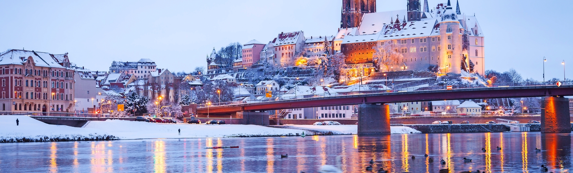 Meißen an der Elbe im Winter - © Daniel Bahrmann - stock.adobe.com