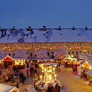 winterliche Festung Königstein im Elbsandsteingebirge, Deutschland