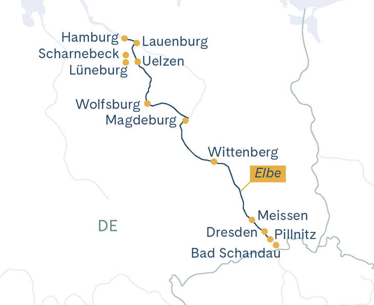 Routenplan: Thurgau Chopin Hamburg-Dresden