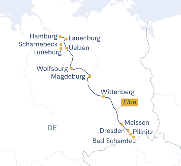 Routenplan: Thurgau Chopin Hamburg-Dresden