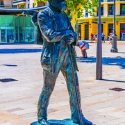 Statue von Paul Cezanne in Aix-en-Provence auf dem Platz La Rotonde, Frankreich