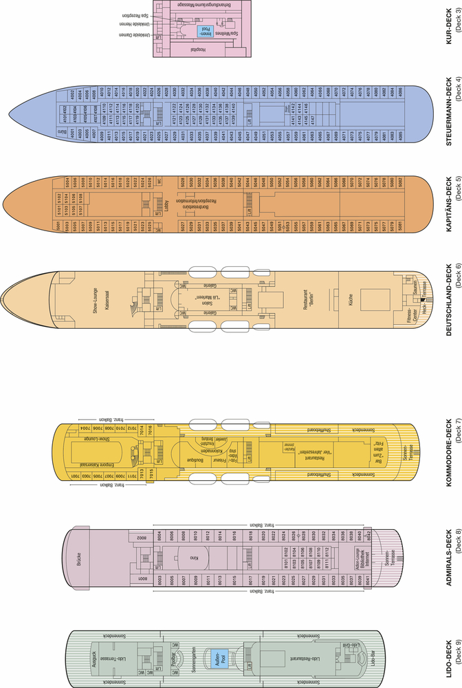 Deckplan MS Deutschland