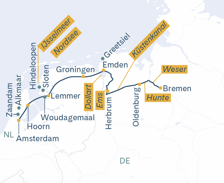 Routenplan Bremen-Amsterdam