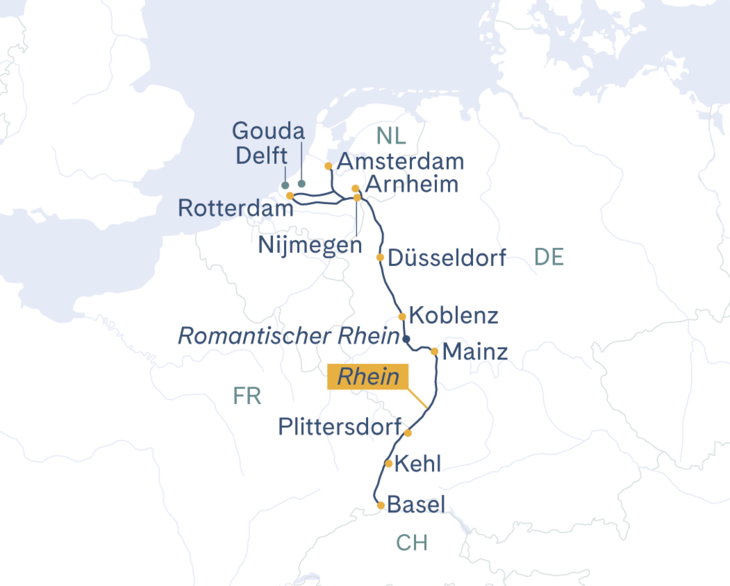 Routenplan EDEL Basel–Amsterdam–Basel DE 2027