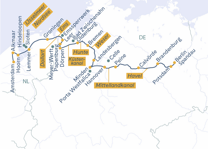Routenplan Berlin-Amsterdam