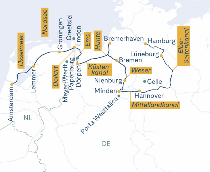 Routenplan Hamburg-Amsterdam