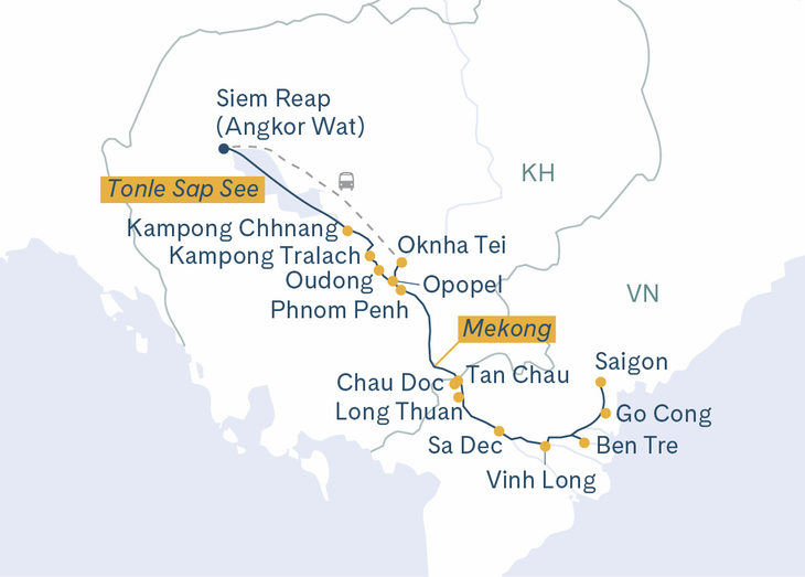 Routenplan Mekong Discovery