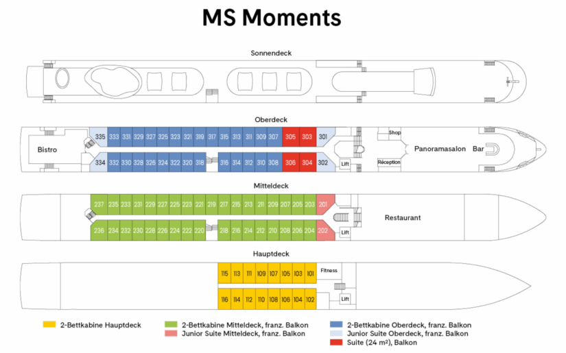 Deckplan der MS Moments
