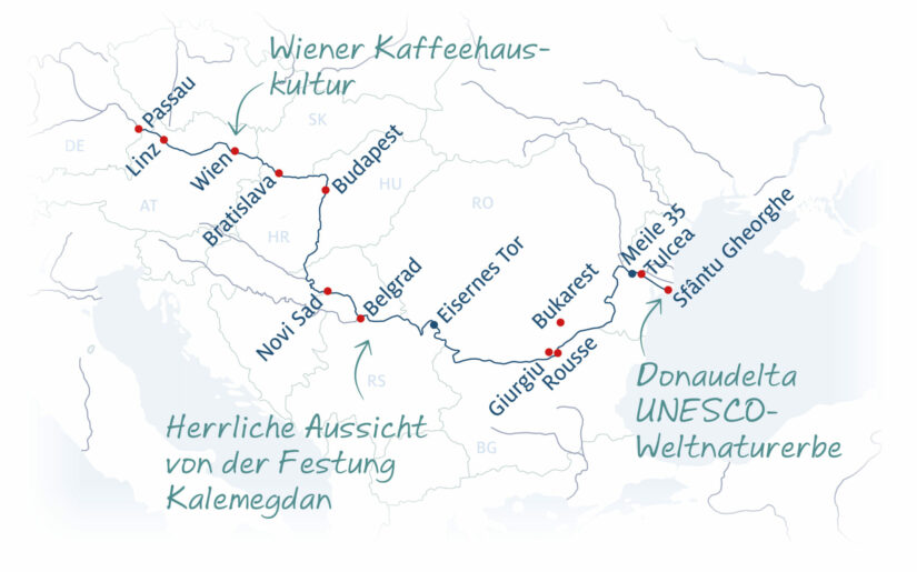 Reiseverlauf Donau-Flussreise